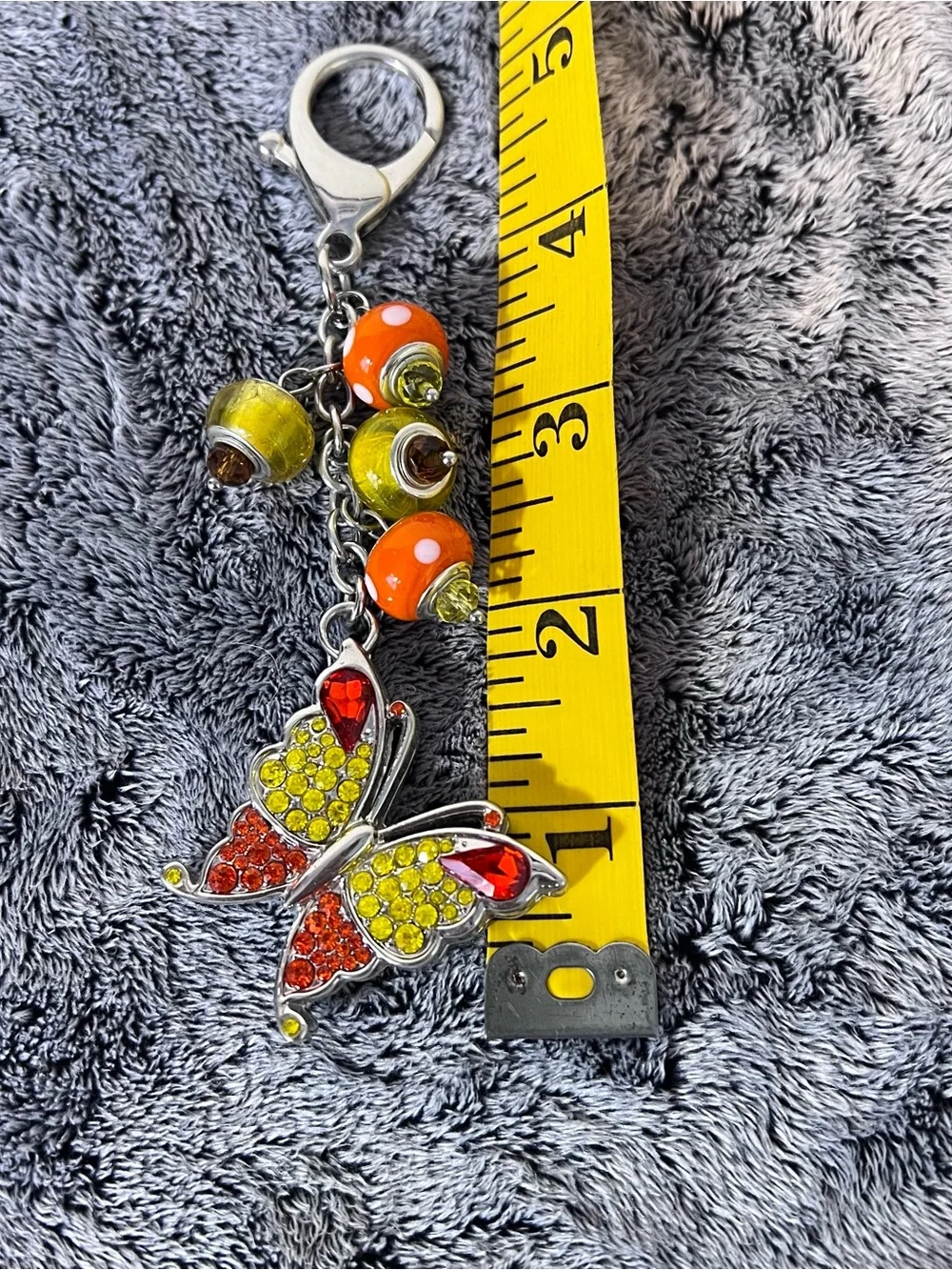 Willabee & Ward June Rhinestone Butterfly Keychain Bag Charm Danbury Mint